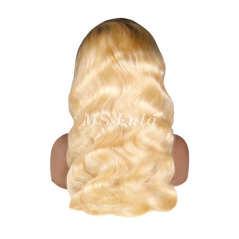 Mslula 1b/613 Color Ombre Root 13x4 Transparent Lace Front Wigs Body Wave - 图片 3